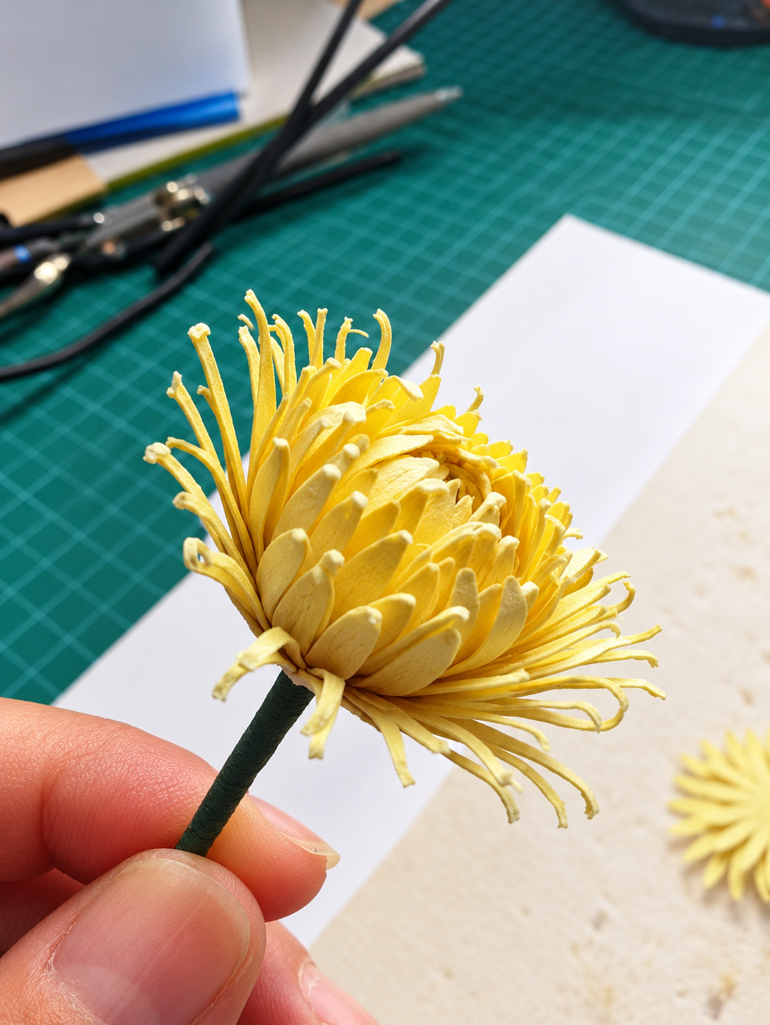 Dettaglio dell'Orchidea Dahlia di carta di Teresa Masullo