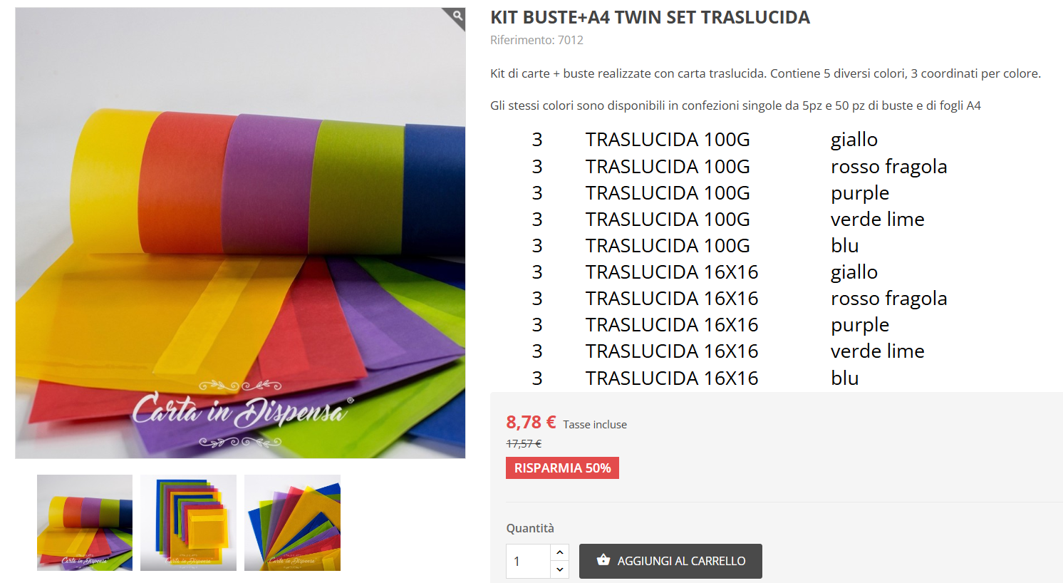 carta traslucida in promozione
